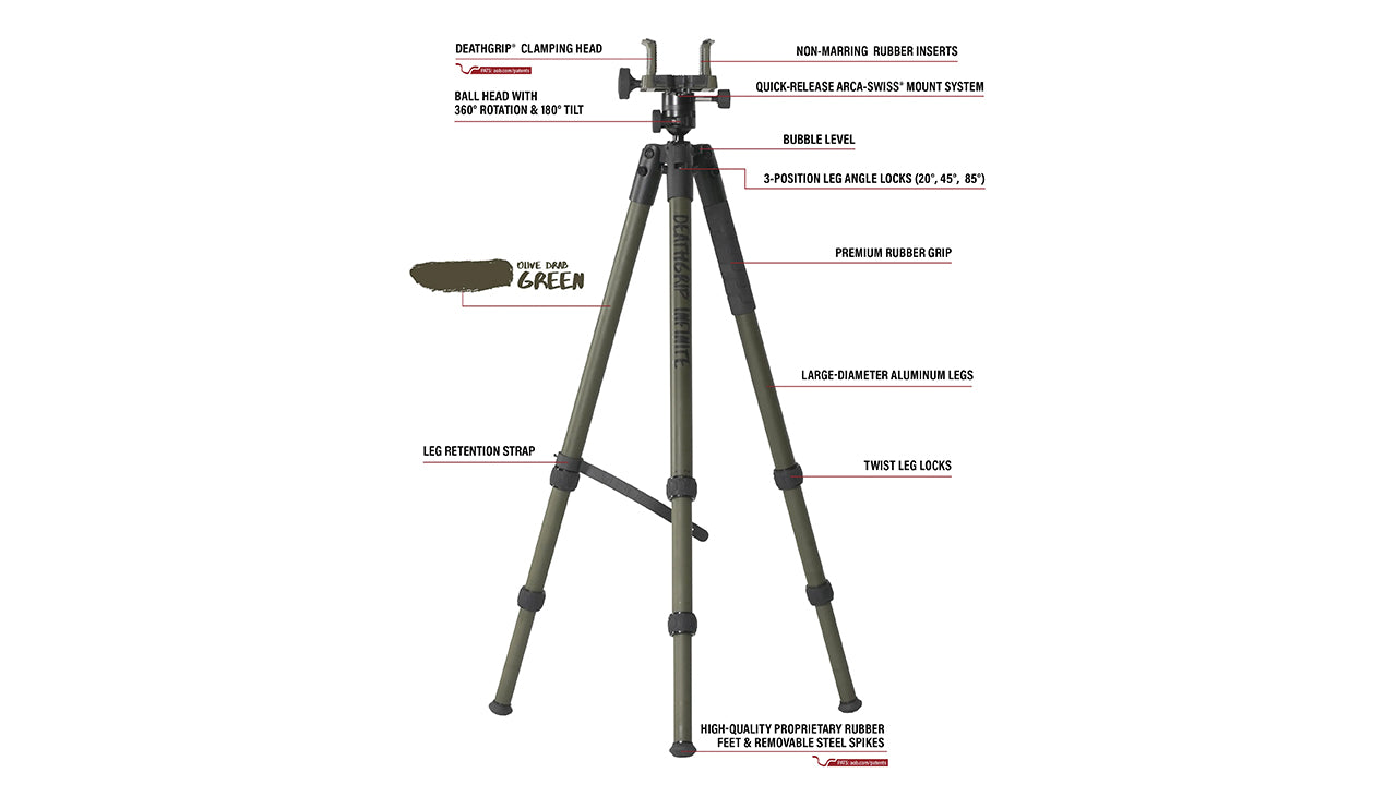 BOG Death Grip Infinite Aluminium Rifle Tripod System 5