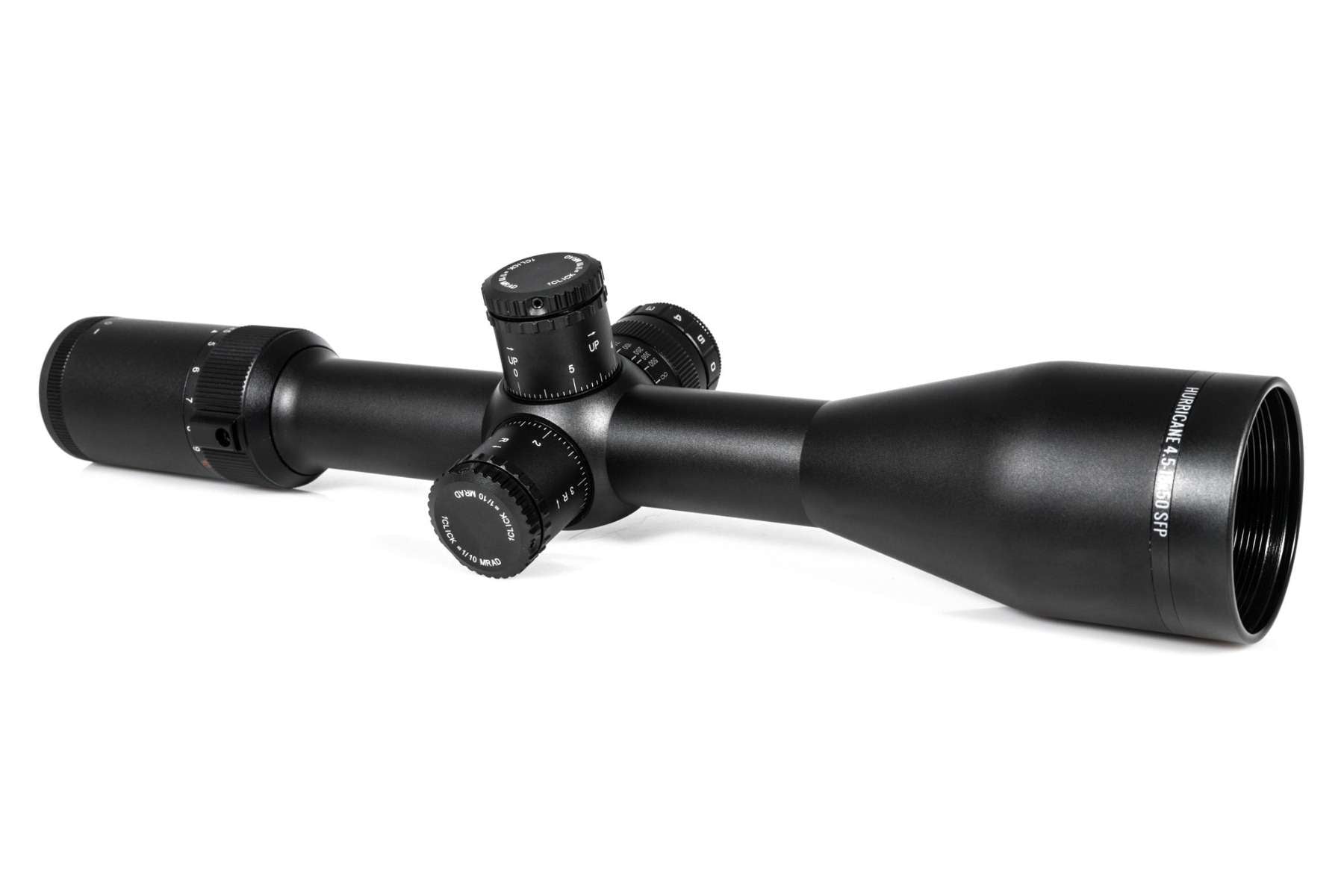 WULF Hurricane SFP Illuminated Half Mildot 0.1MRAD Side Focus Locking Turrets Rifle Scope 5
