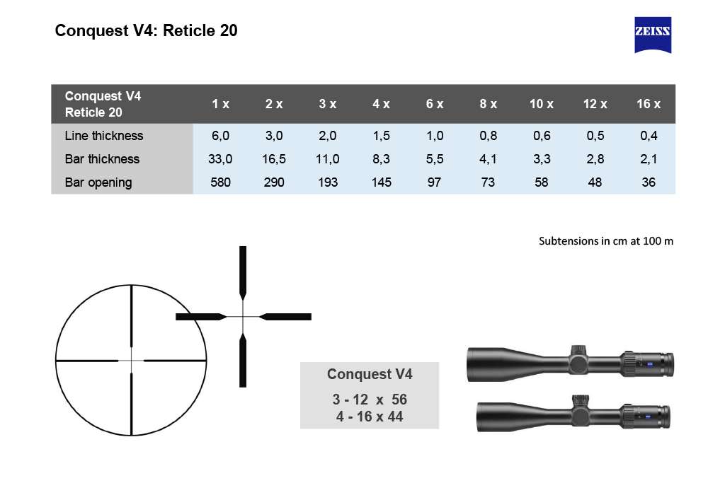 Zeiss Conquest V4 4-16x44 Riflescope #20 ASV H 3